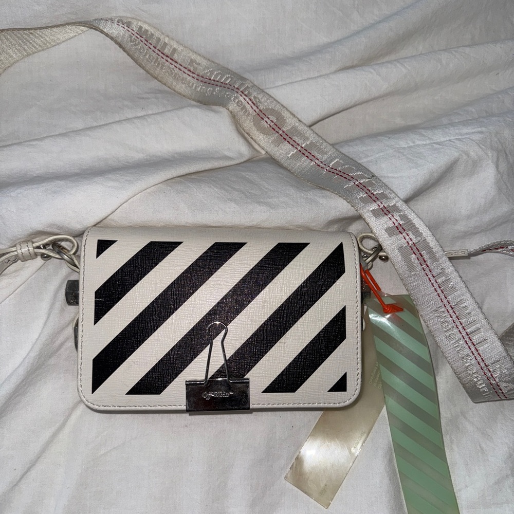 Off-White Striped Black and White Crossbody Bag